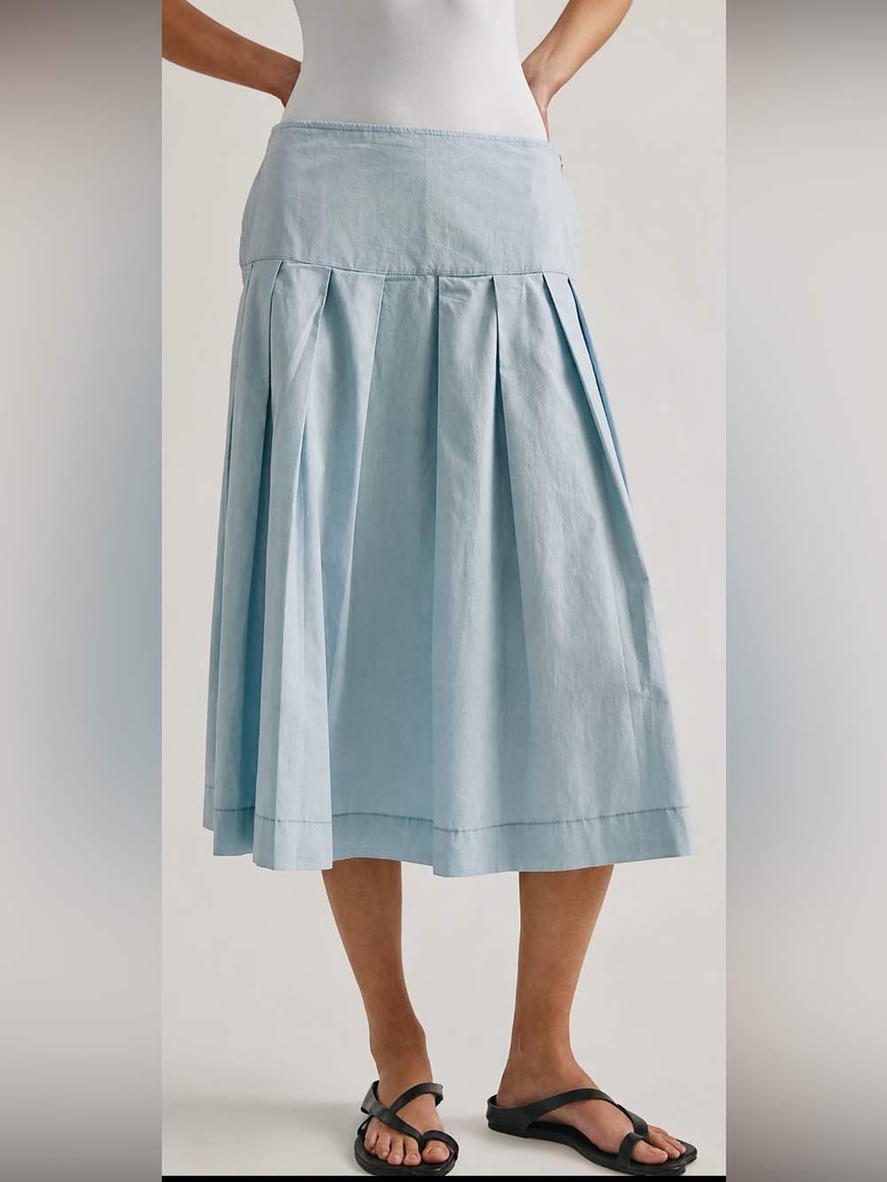 Free People We The Free Skipper Pleated Chino Midi Skirt